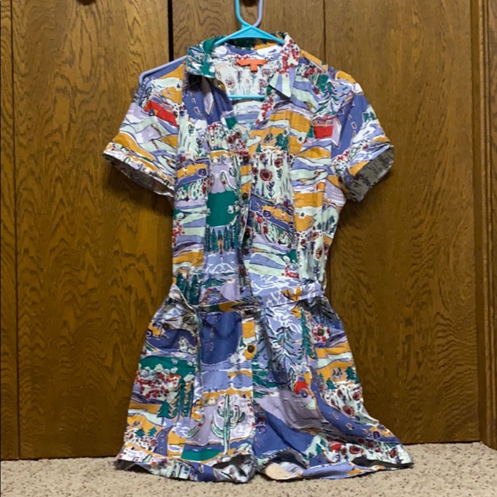 Modcloth Multicolor Patterned Romper - image 1